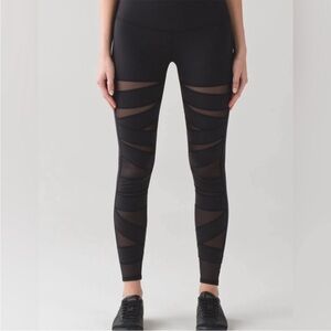 Lululemon Athletica Black High-Rise Mesh Leggings